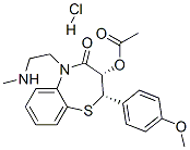 (2S,3S)-5-[2-(二甲基氨基)乙基]-2-(4-甲氧基苯基)-4-氧代-2,3,4,5-四氫-1,5-苯并硫氮雜卓-3-基乙酸酯鹽酸鹽(1:1)結構式_130606-60-9結構式