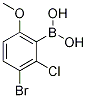 (3-Bromo-2-chloro-6-methoxyphenyl)boronicacid Structure,1309981-00-7Structure