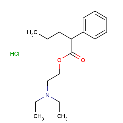 2-Diethylaminoethyl 2-phenylpentanoate hydrochloride Structure,132-45-6Structure