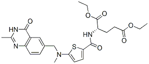 N-[5-[N-[(3,4-二氫-2-甲基-4-氧-6-喹唑啉基)甲基]-N-甲基氨基]-2-噻吩甲酰]-L-谷氨酸二乙酯結構式_132463-02-6結構式