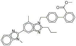 4’-[(1,7’-Dimethyl-2’-propyl[2,5’-bi-1h-benzimidazol]-1’-yl)methyl][1,1’-biphenyl]-2-carboxylic acid methyl ester Structure,1338830-37-7Structure