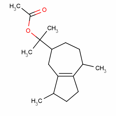 5-Azulenemethanol, 1,2,3,4,5,6,7,8-octahydro-??,??,3,8-tetramethyl-, acetate, [3s-(3??,5??,8??)]- Structure,134-28-1Structure