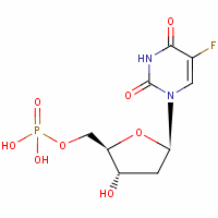 [(2R,3s,5r)-5-(5-fluoro-2,4-dioxopyrimidin-1-yl)-3-hydroxyoxolan-2-yl]methyl dihydrogen phosphate Structure,134-46-3Structure