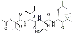 N-乙?；?N-甲基-L-異亮氨酰-L-異亮氨酰-N-[(1S)-3-甲基-1-[[(2R)-2-甲基-2-環(huán)氧乙烷基]羰基]丁基]-L-蘇氨酰胺結(jié)構(gòu)式_134381-21-8結(jié)構(gòu)式