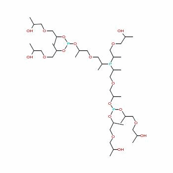 2-(2-羥基丙氧基)-1-甲基乙基二[13-羥基-7-[2-(2-羥基丙氧基)-1-甲基乙氧基]-1,5,9-三甲基-3,6,8,11-四氧雜-7-磷酸十四烷-1-基]亞磷酸酯結(jié)構(gòu)式_13474-96-9結(jié)構(gòu)式