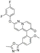 2-(2,4-二氟苯氧基)-5-(2-甲氧基-5-(5-甲基-1,3,4-噁二唑-2-基)苯基)-6H-吡啶并[1,2-b]吡嗪-6-酮結(jié)構(gòu)式_1349264-72-7結(jié)構(gòu)式