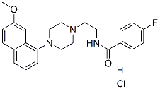 Benzamide, 4-fluoro-N-[2-[4-(7-methoxy-1-naphthalenyl)-1-piperazinyl]ethyl]-, hydrochloride Structure,135721-98-1Structure