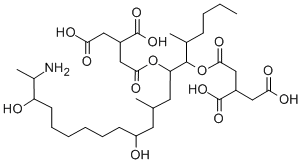 2-[2-[(5R,6r,7s,9s,11r,18r,19s)-19-amino-6-(3-carboxy-5-hydroxy-5-oxopentanoyl)oxy-11,18-dihydroxy-5,9-dimethylicosan-7-yl]oxy-2-oxoethyl]butanedioic acid Structure,136379-59-4Structure