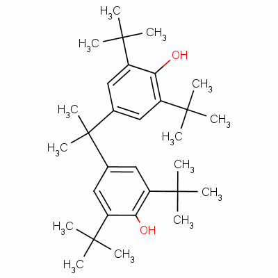 Phenol, 4,4-(1-methylethylidene) bis[2,6-bis(1,1-dimethylethyl)- Structure,13676-82-9Structure