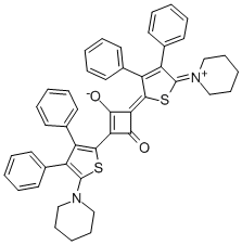 (4E)-4-[3,4-二苯基-5-(1-哌啶鎓亞基)-2(5H)-噻吩基亞基]-2-[3,4-二苯基-5-(1-哌啶基)-2-噻吩基]-3-氧代-1-環(huán)丁烯-1-醇結(jié)構(gòu)式_137020-24-7結(jié)構(gòu)式