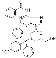 (2R-順式)-n-[9-[6-(羥基甲基)-4-[(4-甲氧基苯基)二苯基甲基]-2-嗎啉]-9h-嘌呤-6-基]苯甲酰胺結(jié)構(gòu)式_139290-79-2結(jié)構(gòu)式