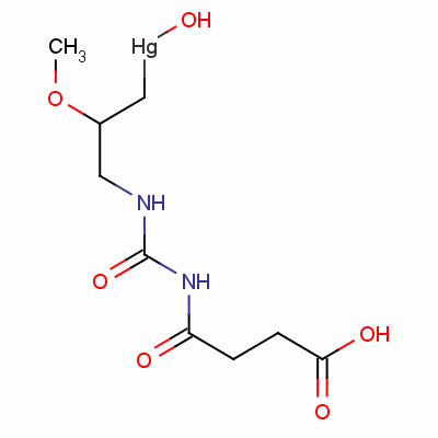 Mercury,[3-[[[(3-carboxy-1-oxopropyl)amino]carbonyl]amino]-2-methoxypropyl]hydroxy- Structure,140-20-5Structure