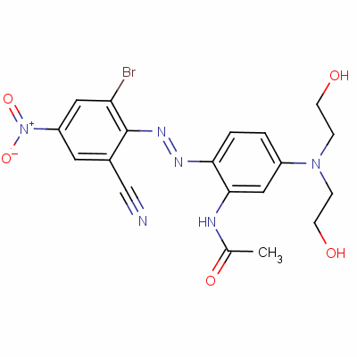 Acetamide, n-[5-[bis(2-hydroxyethyl) amino]-2-[(2-bromo-6-cyano-4-nitrophenyl)azo]phenyl ]- Structure,14071-35-3Structure