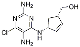 (1S,4R)-4-[(2,5-二氨基-6-氯-4-嘧啶)氨基]-2-環(huán)戊烯-1-甲醇結(jié)構(gòu)式_141271-11-6結(jié)構(gòu)式