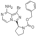 (S)-芐基 2-(8-氨基-1-溴咪唑并[1,5-a]吡嗪-3-基)吡咯烷-1-羧酸結(jié)構(gòu)式_1420478-88-1結(jié)構(gòu)式