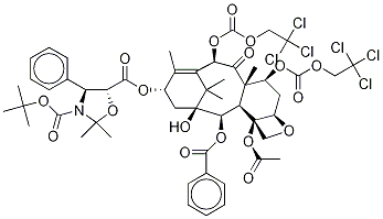 13-{[(3-N-叔丁氧羰基)-2,2-二甲基-4S-苯基-1,3-惡唑烷-5R-基]甲?；鶀-10-去乙?；?7,10-二{[(2,2,2-三氯乙基)氧基]羰基}漿果赤霉素III結(jié)構(gòu)式_143527-76-8結(jié)構(gòu)式