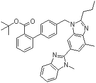 4’-[[1,4’-二甲基-2’-丙基(2,6’-聯(lián)-1H-苯并咪唑)-1’-甲基]-[1,1’-聯(lián)苯基]-2-羧酸叔丁酯結(jié)構(gòu)式_144702-26-1結(jié)構(gòu)式