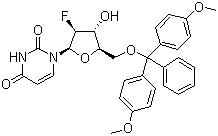 1-[5-O-[二(4-甲氧基苯基)苯甲基]-2-脫氧-2-氟-BETA-D-阿拉伯呋喃糖基]-2,4(1H,3H)-嘧啶二酮結(jié)構(gòu)式_144822-63-9結(jié)構(gòu)式