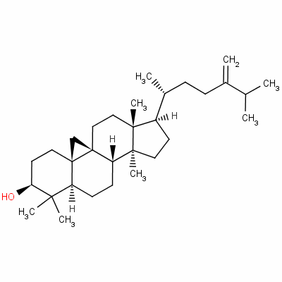 24-亞甲基環(huán)環(huán)阿爾廷-3-醇結(jié)構(gòu)式_1449-09-8結(jié)構(gòu)式