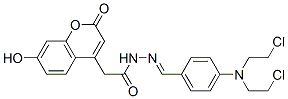 7-羥基-2-氧代-2H-1-苯并吡喃-4-乙酸-2-[[4-[雙(2-氯乙基)氨基]苯基]亞甲基]肼結(jié)構(gòu)式_14522-20-4結(jié)構(gòu)式