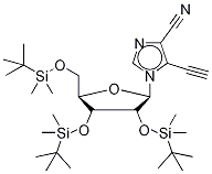 5-Ethynyl-1-(2’,3’,5’-tri-o-tert-butyldimethylsilyl-beta-d-ribofuranosyl)imidazo-4-carbonitrile Structure,147212-83-7Structure