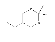 (9ci)-2,2-二甲基-5-(1-甲基乙基)-1,3-氧硫雜環(huán)己烷結構式_147354-43-6結構式