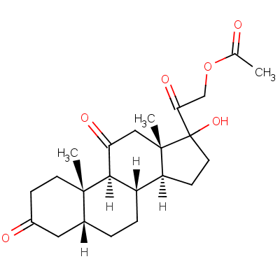 17-Alpha,21-dihydroxy-5-beta-pregnane-3,11,20-trione 21-acetate Structure,1499-59-8Structure