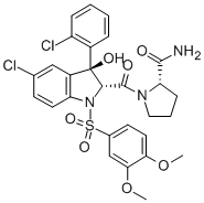 (2S)-1-[[(2r,3s)-5-氯-3-(2-氯苯基)-1-[(3,4-二甲氧基苯基)磺?；鵠-2,3-二氫-3-羥基-1H-吲哚-2-基]羰基]-2-吡咯烷羧酰胺結(jié)構(gòu)式_150375-75-0結(jié)構(gòu)式