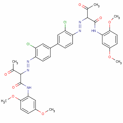 Butanamide, 2,2-[(3,3-dichloro[1,1-biphenyl]-4,4-diyl)bis(azo)]bis[n-(2,5-dimethoxyphenyl)-3-oxo- Structure,15110-84-6Structure