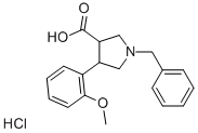 1-Benzyl-4-(2-methoxy-phenyl)-pyrrolidine-3-carboxylic acid hydrochloride Structure,154205-77-3Structure