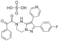 7-(4-氟苯基)-1,2,3,4-四氫-2-(氧代苯基乙酰基)-8-(4-吡啶)-PY R氮雜LO5,1-C1,2,4三嗪硫酸鹽結(jié)構(gòu)式_158876-66-5結(jié)構(gòu)式