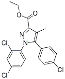 1H-Pyrazole-3-carboxylic acid, 5-(4-chlorophenyl)-1-(2,4-dichlorophenyl)-4-methyl-, ethyl ester Structure,158941-22-1Structure