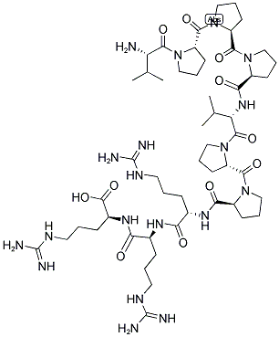 L-纈氨酰-L-脯氨酰-L-脯氨酰-L-脯氨酰-L-纈氨酰-L-脯氨酰-L-脯氨酰-L-精氨酰-L-精氨酰-L-精氨酸結構式_159088-48-9結構式