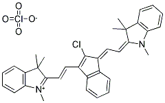 2-((E)-2-(2-氯-1-[(E)-2-(1,3,3-三甲基-1,3-二氫-2H-吲哚-2-亞基)乙亞基]-1H-茚-3-基)乙烯基)-1,3,3-三甲基-3H-吲哚高氯酸鹽結構式_159824-78-9結構式