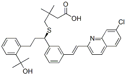 4-({(1R)-1-{3-[(E)-2-(7-氯-2-喹啉基)乙烯基]苯基}-3-[2-(2-羥基-2-丙基)苯基]丙基}硫基)-3,3-二甲基丁酸結(jié)構(gòu)式_162489-70-5結(jié)構(gòu)式