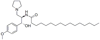 N-[(1R,2R)-2-羥基-2-(4-甲氧基苯基)-1-(1-吡咯烷甲基)乙基]-十六酰胺結(jié)構(gòu)式_163042-37-3結(jié)構(gòu)式