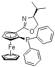 (S)-1-(二苯基膦)-2-[(s)-4-異丙基噁唑啉-2-基]二茂鐵結(jié)構(gòu)式_163169-29-7結(jié)構(gòu)式