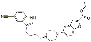 5-[4-[4-(5-Cyano-1h-indol-3-yl)butyl]-1-piperazinyl]-2-benzofurancarboxylic acid ethyl ester Structure,163521-11-7Structure