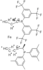 (R)-(-)-1-{(S)-2-[Bis(3,5-di-trifluoromethylphenyl)phosphino]ferrocenyl}ethyldi-3,5-xylylphosphine, Structure,166172-63-0Structure