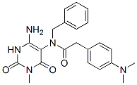  n-(4-氨基-1,2,3,6-四氫-1-甲基-2,6-二氧代-5-嘧啶)-4-(二甲基氨基)-n-(苯基甲基)-苯乙酰胺結(jié)構(gòu)式_167299-16-3結(jié)構(gòu)式