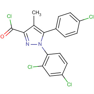 5-(4-Chlorophenyl)-1-(2,4-dichlorophenyl)-4-methyl-pyrazole-3-carboxylic acid chloride Structure,168273-05-0Structure