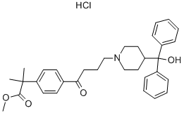 A,a-dimethyl-4-[4-[4-(hydroxydiphenyl methyl)-1-piperidinyl]-1- oxobutyl]phenyl acetic acid methyl ester hydrochloride Structure,169280-33-5Structure