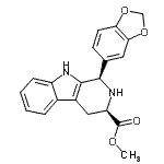 (1R,3r)-1,2,3,4-四氫-1-(3,4-亞甲基二氧基苯基)-9h-吡啶并[3,4-b]吲哚-3-羧酸甲酯結(jié)構(gòu)式_171596-41-1結(jié)構(gòu)式