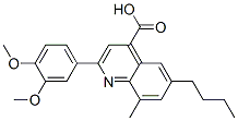 6-N-butyl-2-(3,4-dimethoxyphenyl)-8-methylquinoline-4-carboxylicacid Structure,175205-02-4Structure