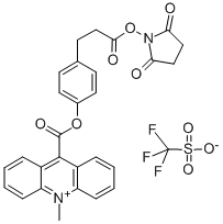 9-[(4-{3-[(2,5-Dioxo-1-pyrrolidinyl)oxy]-3-oxopropyl}phenoxy)carbonyl]-10-methylacridinium trifluoromethanesulfonate Structure,177332-37-5Structure