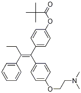 (E)-1-[4-[2-(N,N-二甲基氨基)乙氧基]苯基]-1-[4-(三甲基乙酰氧基)苯基]-2-苯基-1-丁烯結(jié)構(gòu)式_177748-19-5結(jié)構(gòu)式