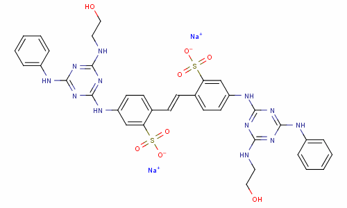 2,2-(1,2-乙烯二基)雙[ 5-[[4-[(2-羥基乙基)氨基]-6-(苯基氨基)-1,3 ,5-噻嗪-2-基]氨基]-苯磺酸二鈉結(jié)構(gòu)式_17958-73-5結(jié)構(gòu)式