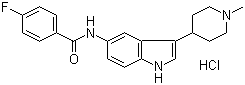 4-氟-n-(3-(1-甲基哌啶-4-基)-1H-吲哚-5-基)苯脒鹽酸鹽結(jié)構(gòu)式_182563-08-2結(jié)構(gòu)式