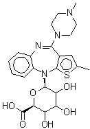 10-(beta-D-glycero-Hexopyranuronosyl)-2-methyl-4-(4-methyl-1-piperazinyl)-10H-thieno[2,3-b][1,5]benzodiazepine Structure,186792-80-3Structure