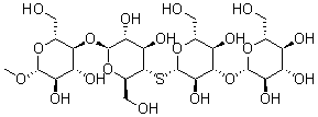 O-BETA-D-吡喃葡萄糖基-(1->3)-S-BETA-D-吡喃葡萄糖基-(1->4)-O-4-硫基-BETA-D-吡喃葡萄糖基-(1->4)-BETA-D-吡喃葡萄糖苷甲酯結(jié)構(gòu)式_187161-22-4結(jié)構(gòu)式